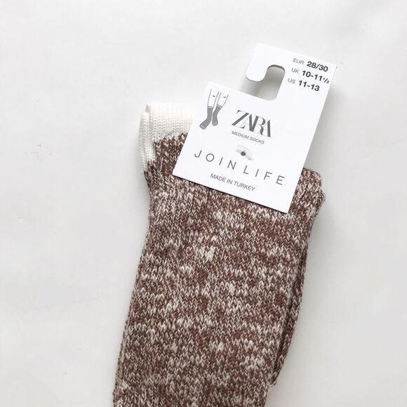 Zara NWT brown twisted socks 6-7Y - Picture 2 of 3